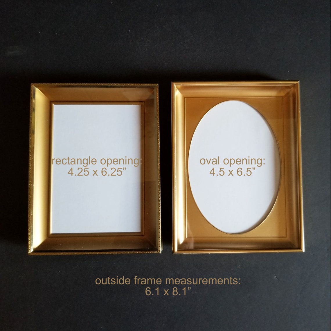 Set of 3 Gold Oval Picture Frames 5x7 & 8x10 Vintage Etsy