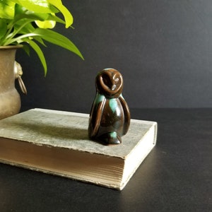 Ceramic Owl Figurine - Vintage 3" Tall BMP Blue Mountain Pottery - Mid Century Modern Canadian Design