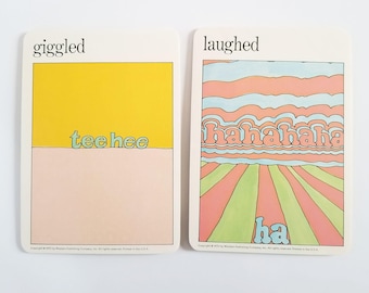 Giggled and Laughed - Vintage MOMA Art Cards - Childrens Room Decor