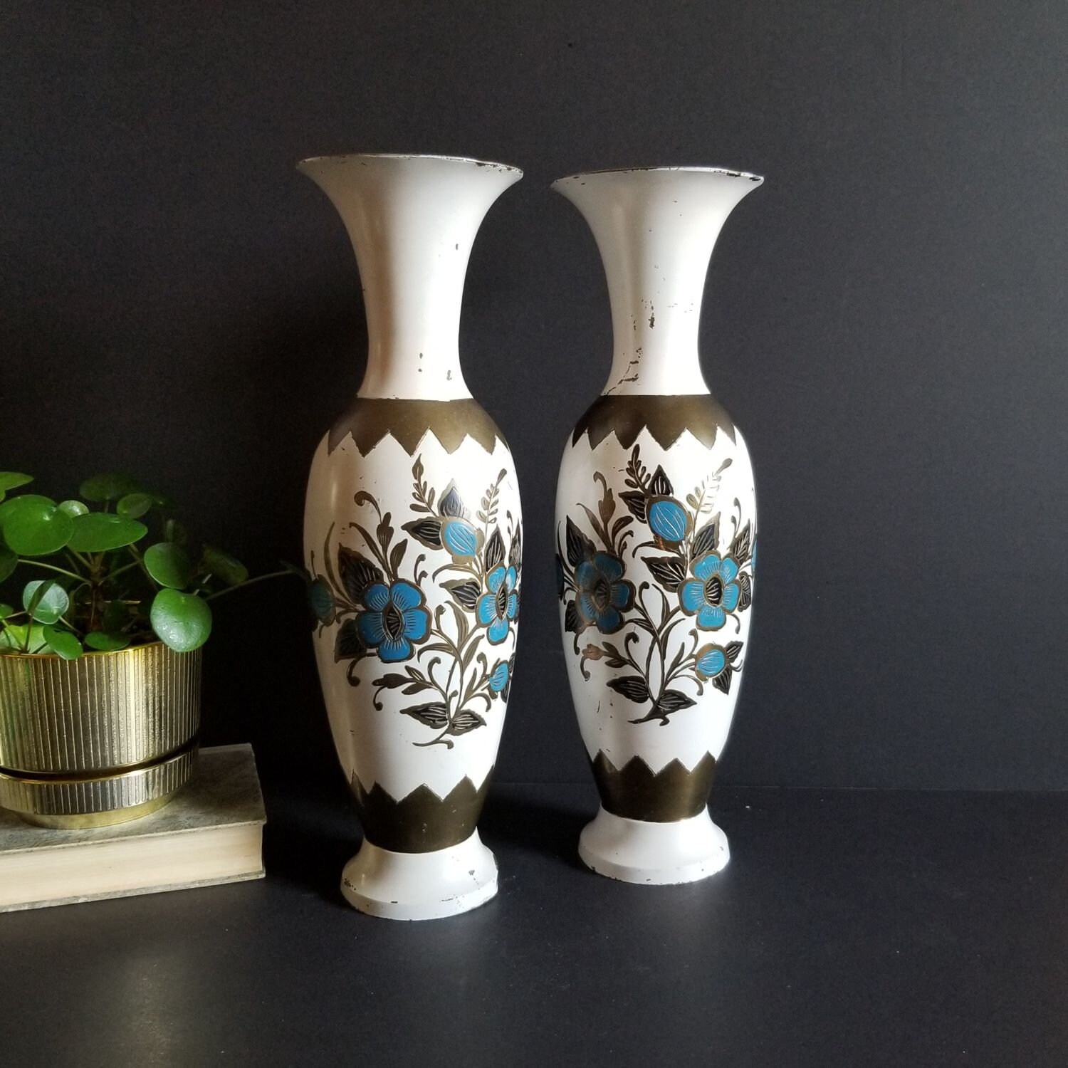 Paire De vases En laiton