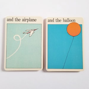 Airplane and Balloon - Vintage MoMA Art Cards - Childrens Room Decor - Museum of Modern Art