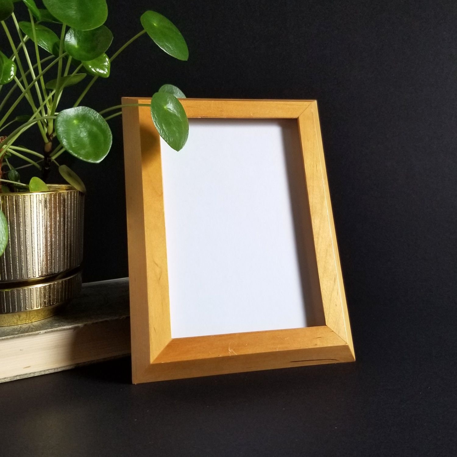 Vintage 5x7 Natural Wood Photo Frame Table Top Easel Etsy