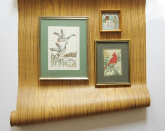 Wood Grain Wallpaper - 1 Roll Vintage Vinyl Coated Italian Wall Covering