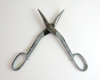 Vintage Forged Steel Scissors - Large Tin Snips - Ardex Made in Germany - Grey Office Decor - Industrial Metal Shears Cutting Tool Supplies