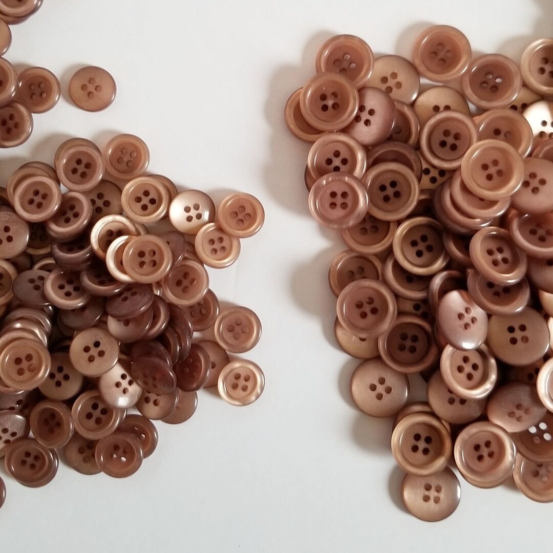 Dusty Rose Pink 4 Hole Buttons W Pearlized Rim Vintage 15 or 19 Mm ...