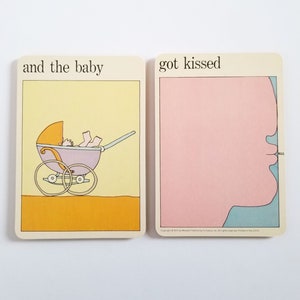 the baby got kissed - Vintage Pop Art Prints - Mid Century Modern MoMA Art Cards - Nursery Room Decor