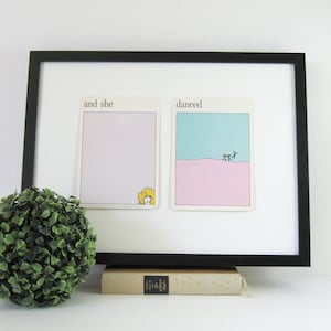 Elle a dansé - cartes d'art vintage MoMA - citation inspirante - décoration pastel - musée d'art moderne du milieu du siècle - cartes flash colorées