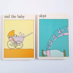 the baby slept - Vintage Colorful Pop Art Prints - Mid Century Modern MoMA Art Cards - Nursery Room Decor