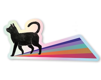 Good Luck Cat Holographic Sticker