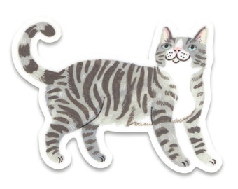 Gray Cat Sticker