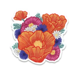 California Poppy Sticker