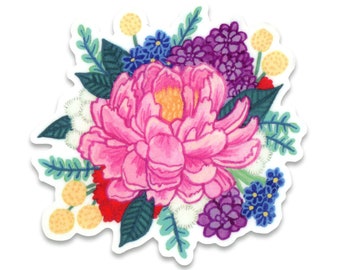 Peony Sticker