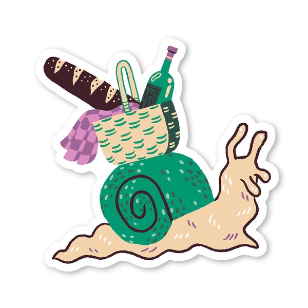 Picnic Snail Sticker