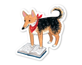 Book Dog Sticker