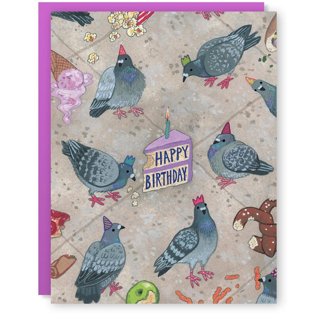 Pigeon Birthday Card - Etsy UK