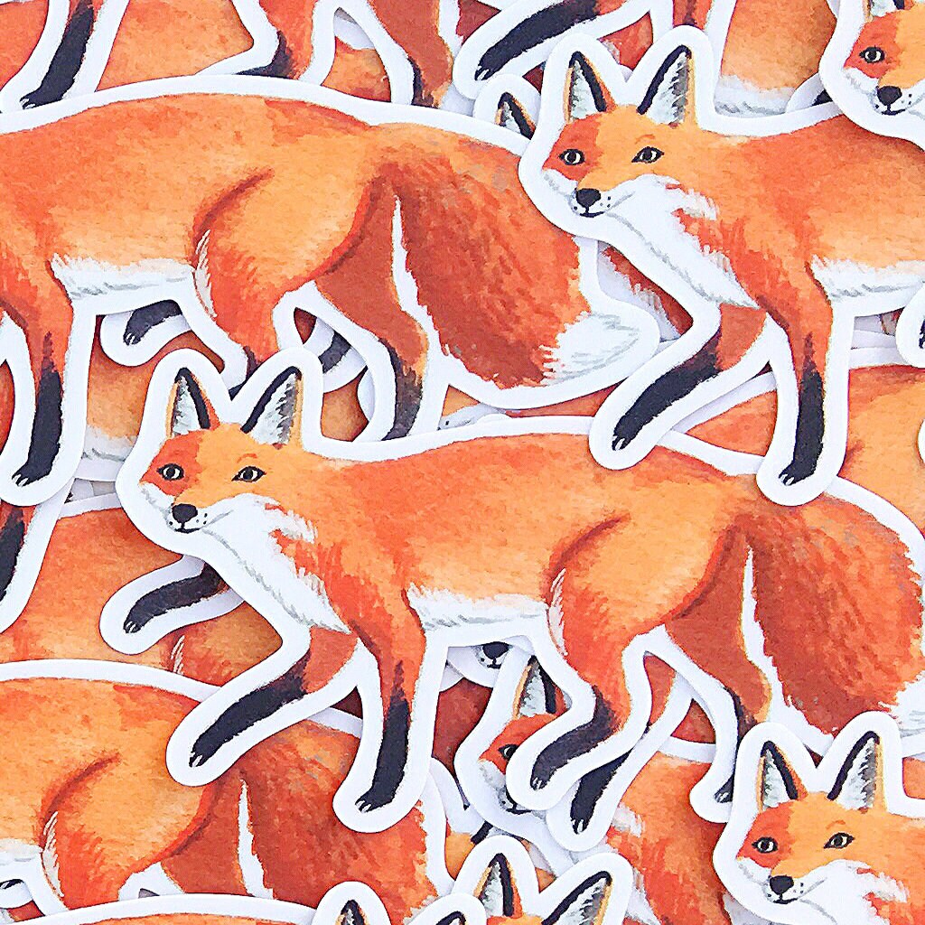 Foxing Sticker Fox Sticker - Etsy
