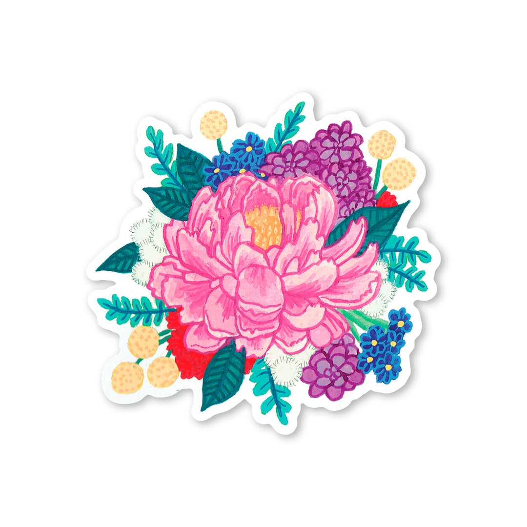 Peony Sticker - Etsy