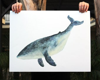 XL Lone Whale Print - 18" x 24"