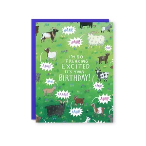 Tarjeta de Cabras de Cumpleaños Gritando