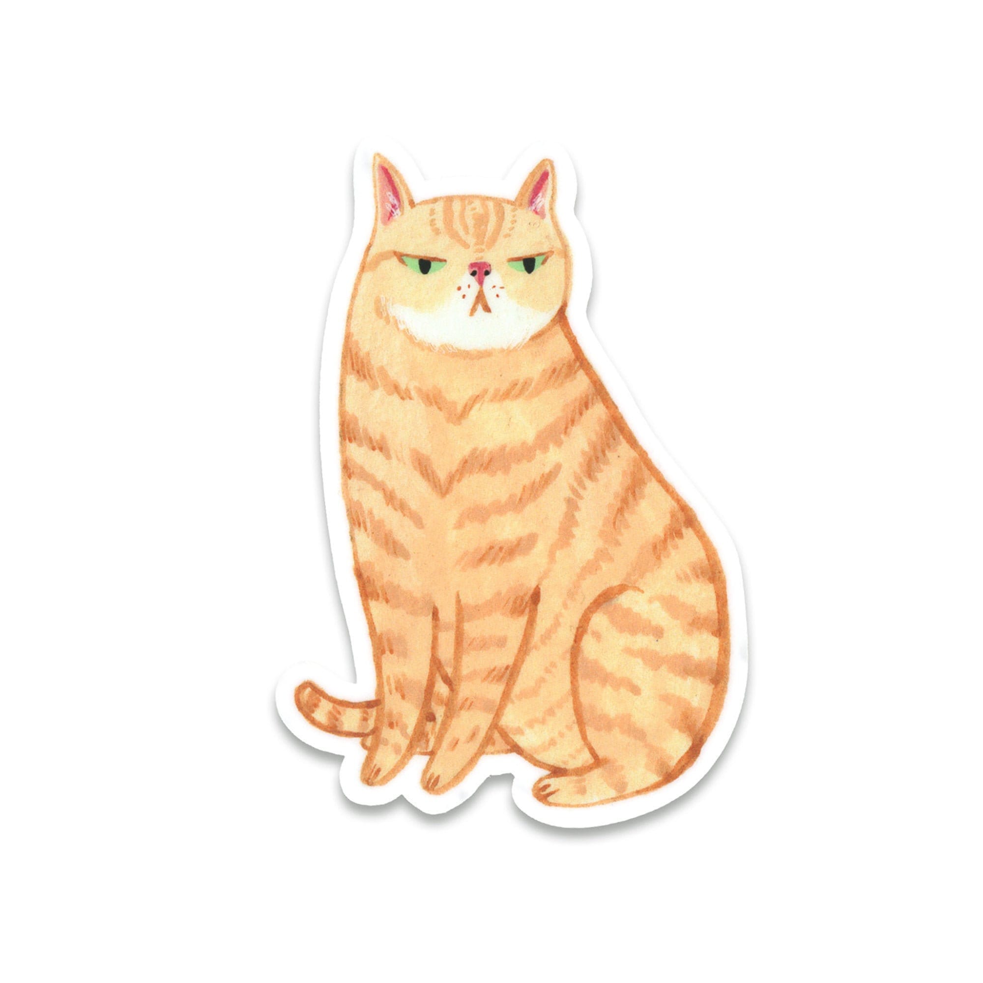 Orange Cat Vinyl Sticker | Etsy