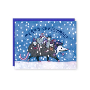 Opossum Weihnachtskarte