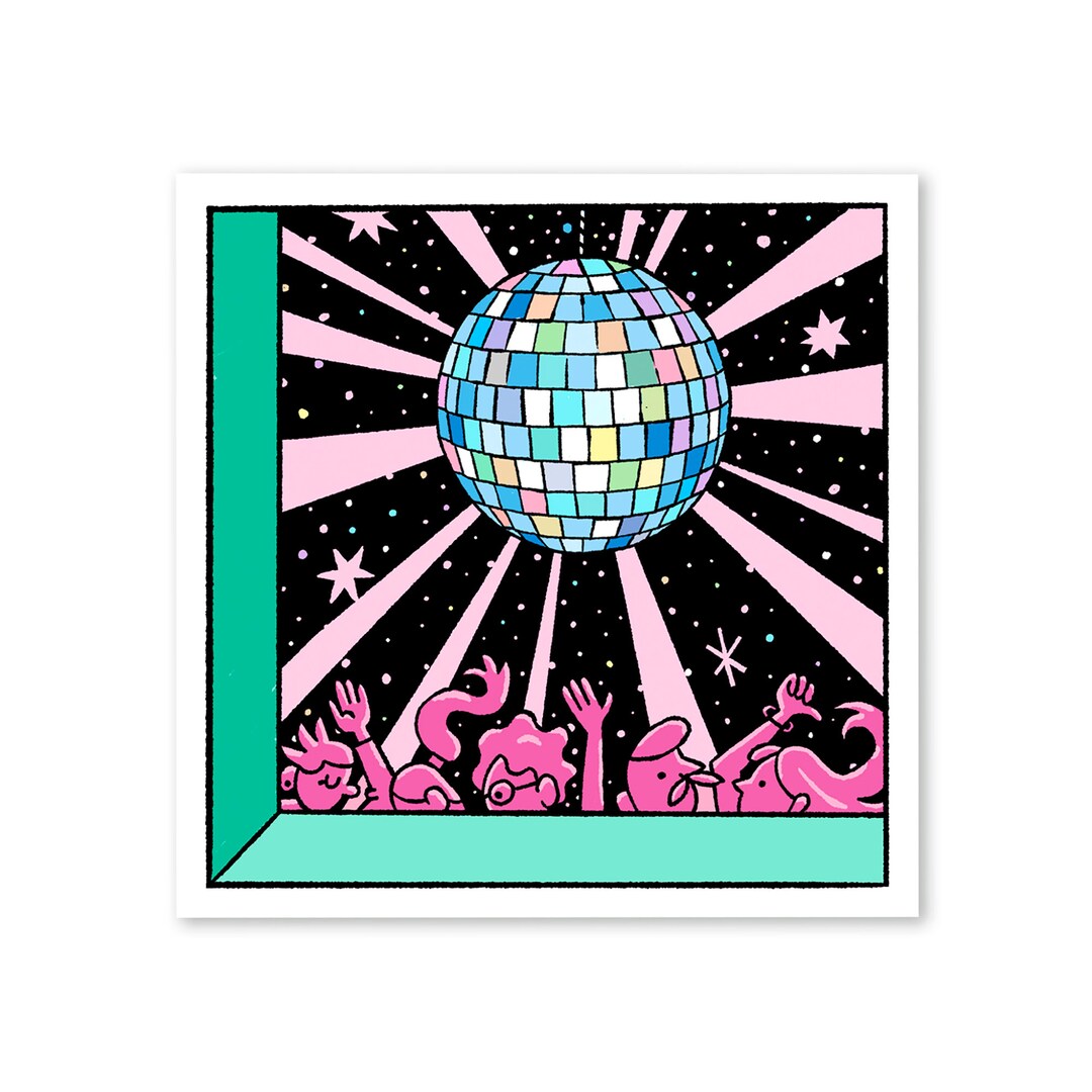 Disco Sticker Frame Disco Window Sticker - Etsy