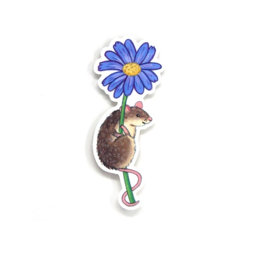Mouse on Flower Sticker