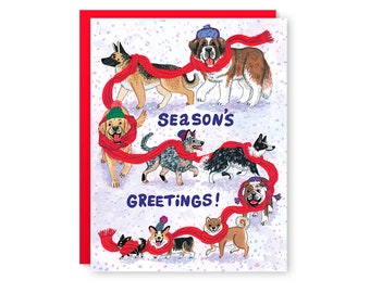 Scarf Dogs Holiday Card