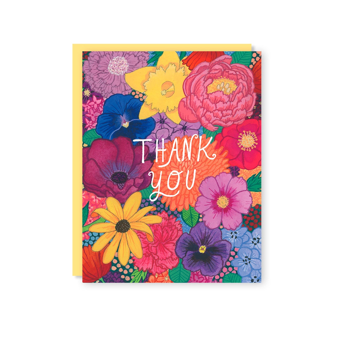 Thank You Flowers Card - Etsy