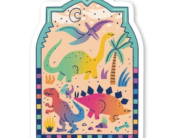 Dinosaur Scene Sticker