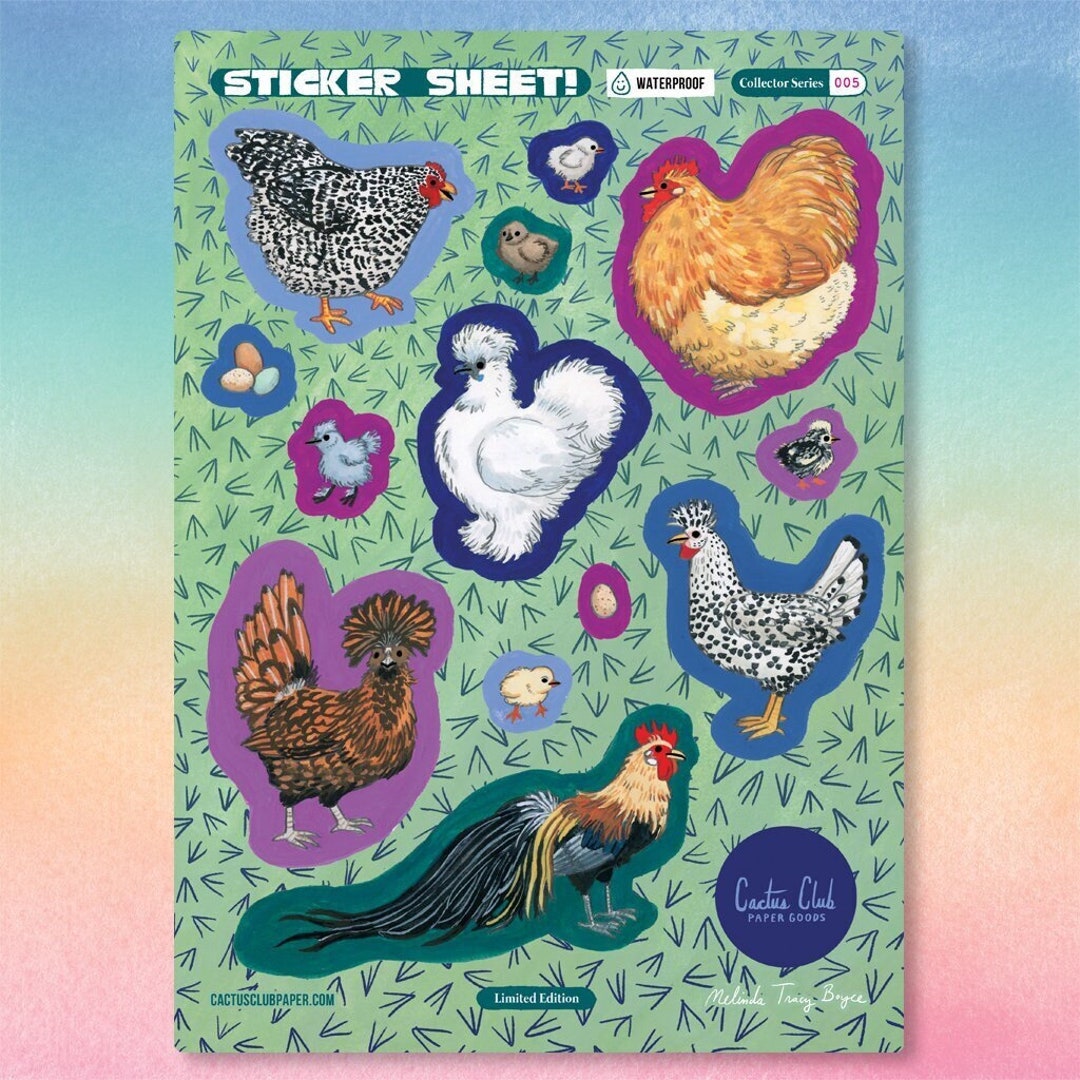 Chicken Skin Sticker Layout Chicken Variety Sticker Sheet - Etsy