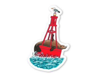 Sea Lion Buoy Sticker