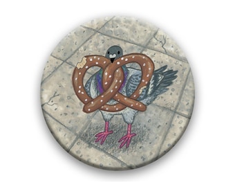 Pigeon & Pretzel Magnet