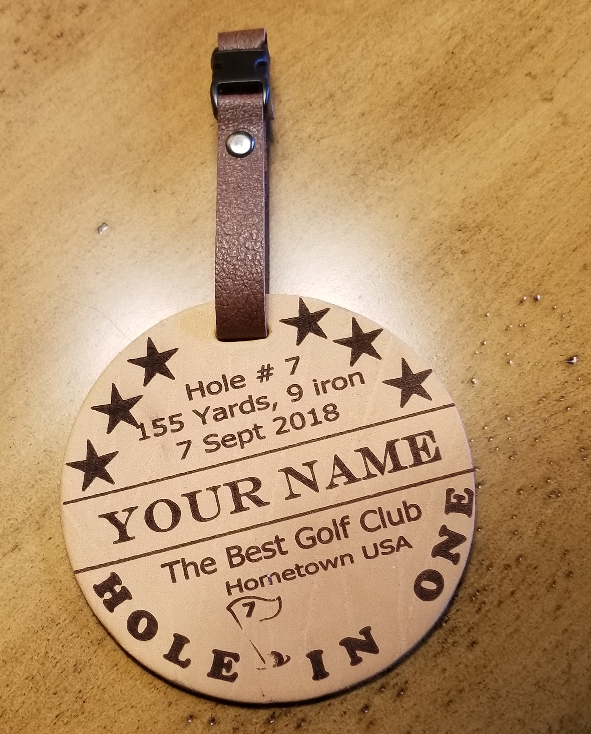 Personalized Hole in One Golf Bag Tag Birdie Pin Tag Hole Etsy