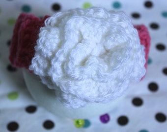 Ribbed Headband with Rose