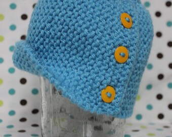 Baby Cloche Hat - Little Boy Blue (3-6 months)