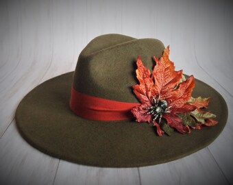 Green Felt Fedora