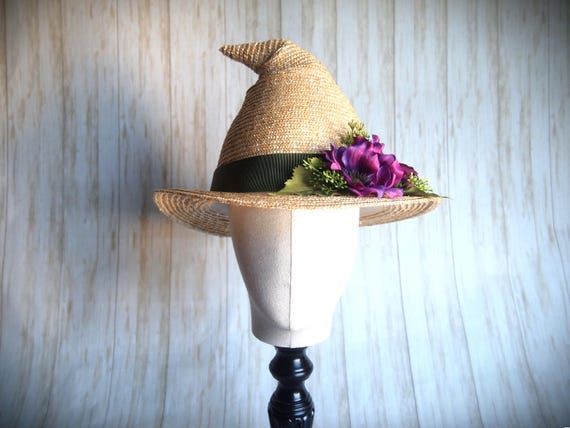 Straw Witch Hat, Head Size 24.5"