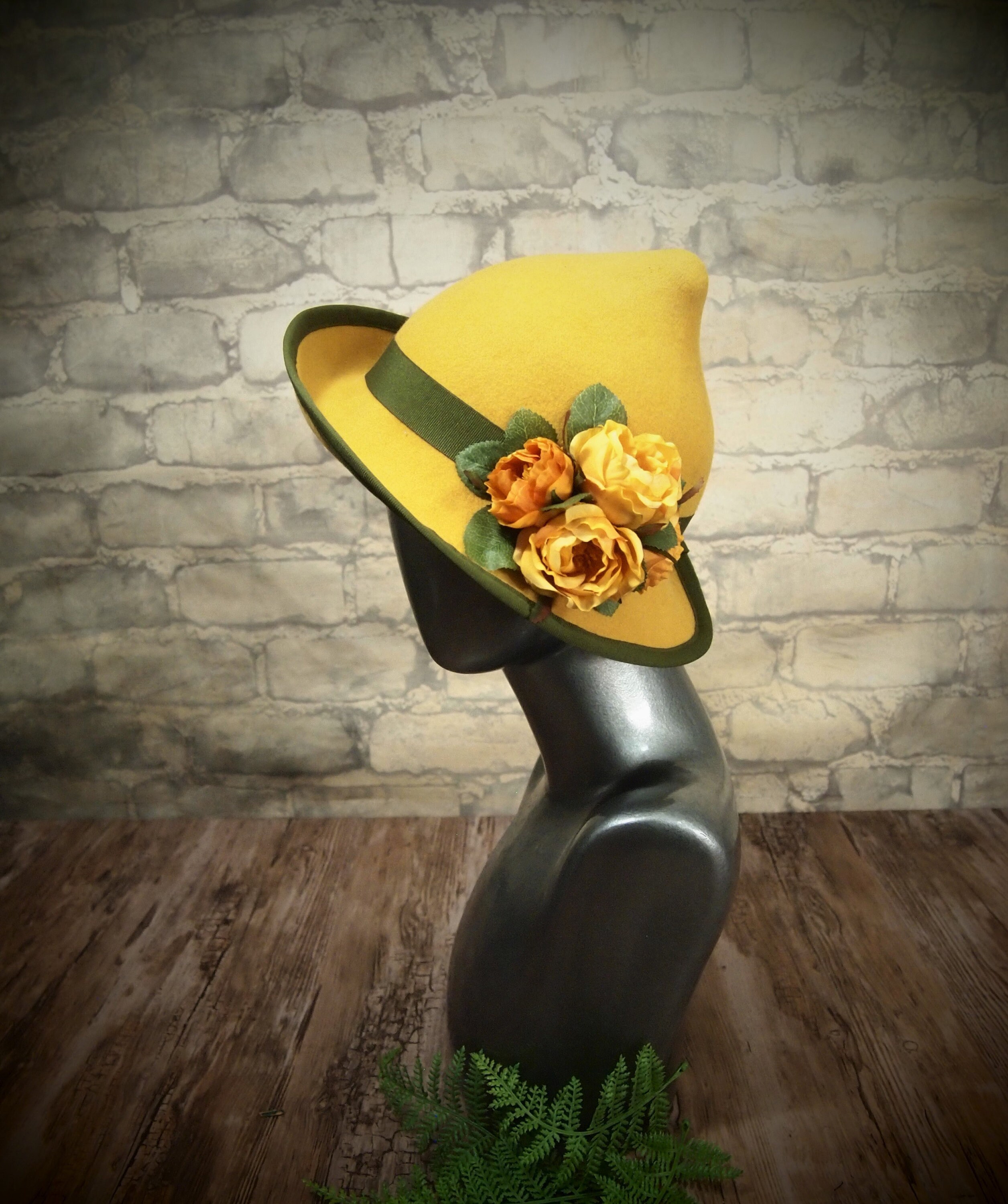 Yellow Felt Deco Hat