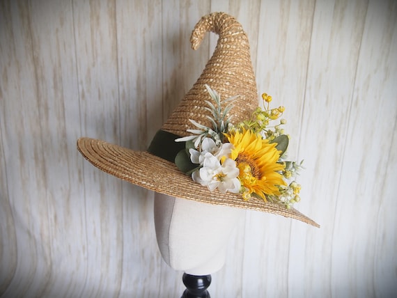 Straw Witch Hat, Head Size 23.5"