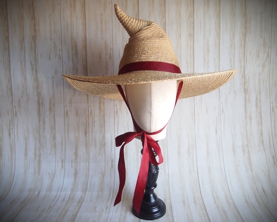 Straw Witch Hat W/Removable Tie, Head Size 23", 5.5" Brim