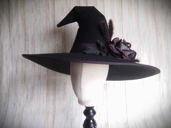 NEW Merino Wool Felt Witch Hat, Size 23"