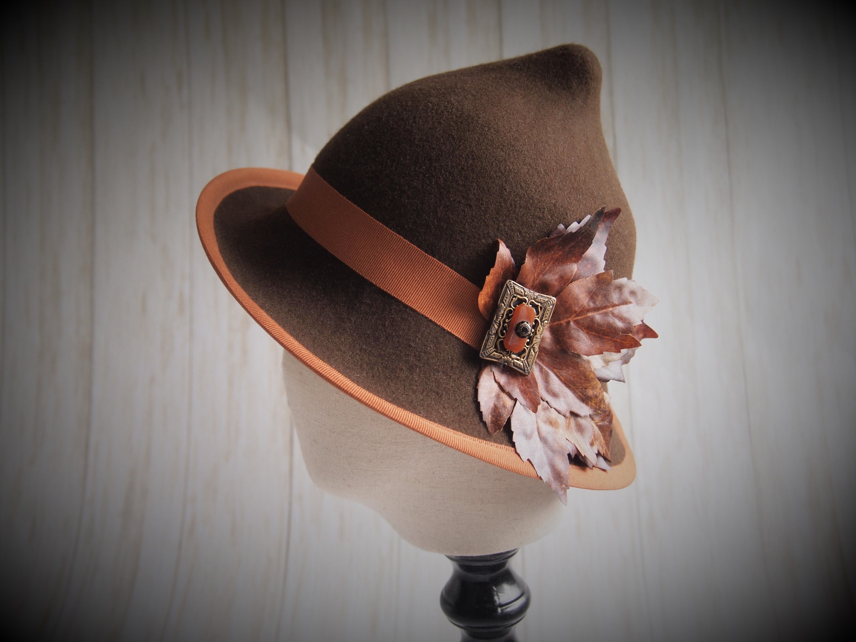Brown Felt Deco Hat