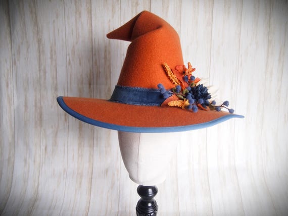 NEW Merino Wool Felt Witch Hat, Size 21.5"