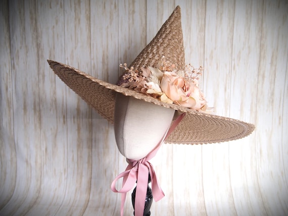 Straw Witch Hat, Head Size 23.5"