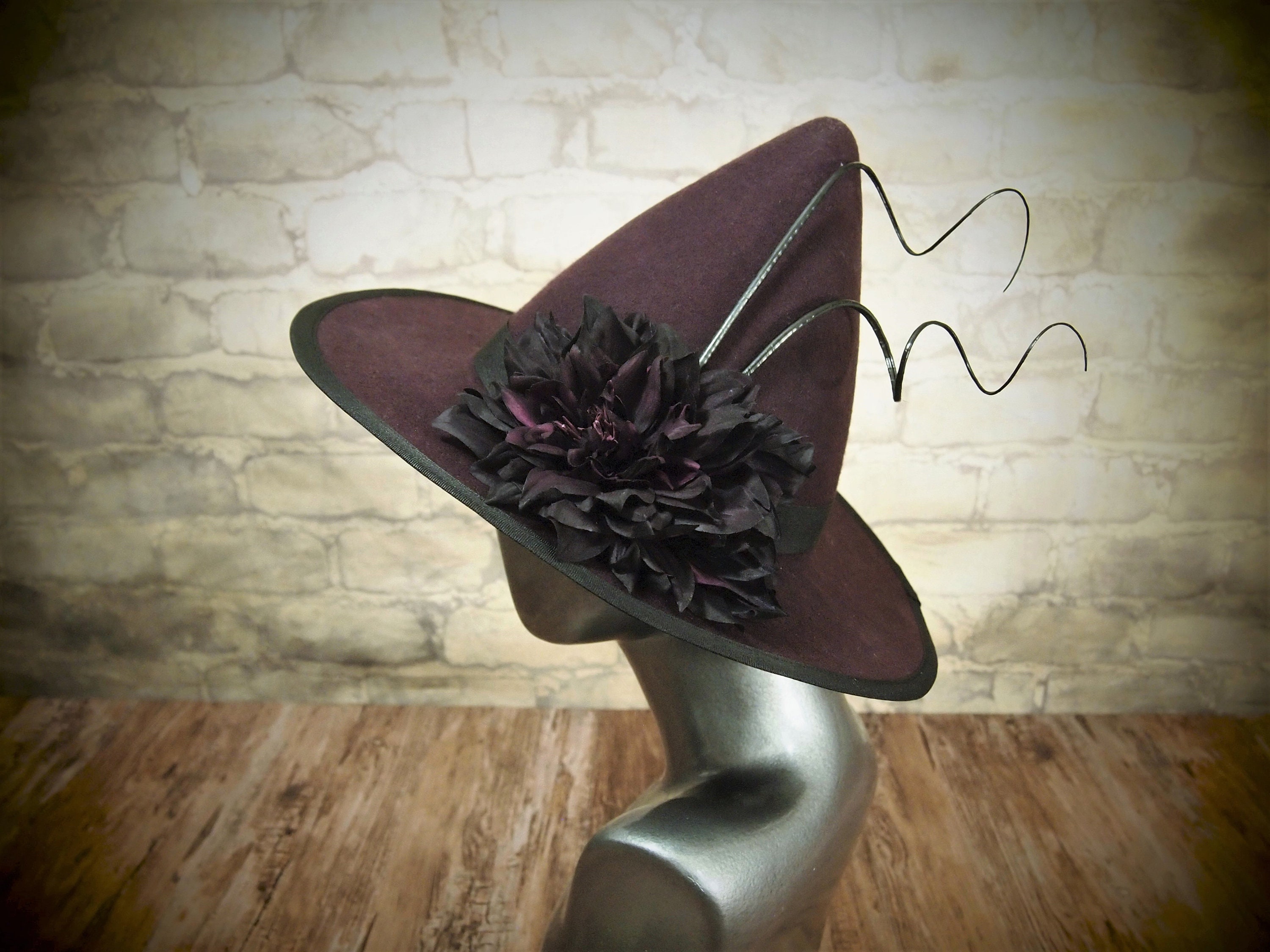 Plum Felt Witch Hat