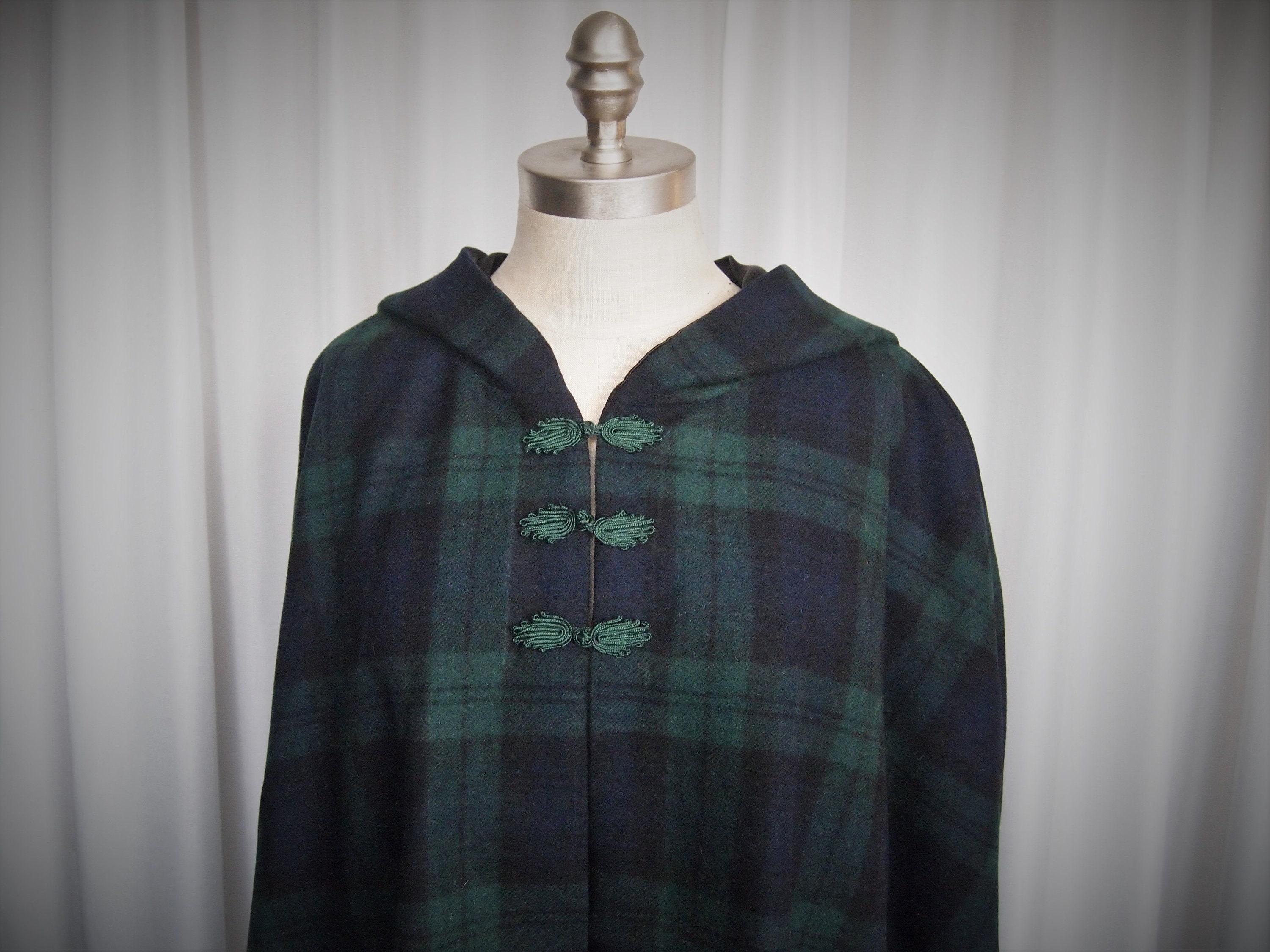 Plaid Wool Cape