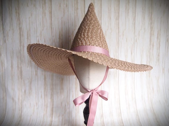 Straw Witch Hat, Head Size 23.5"