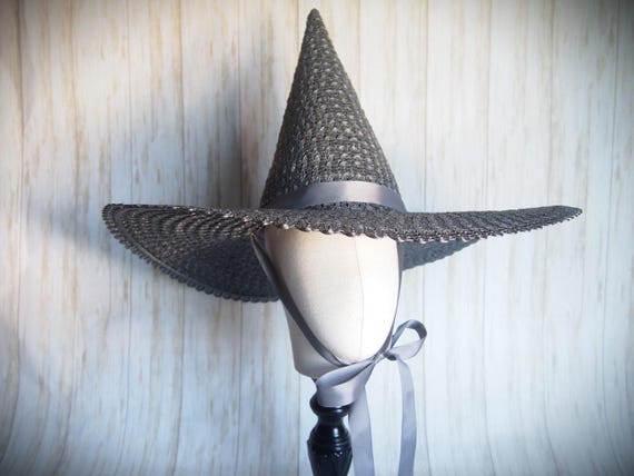 Straw Witch Hat, Head Size 23"