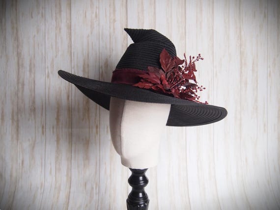 Black Straw Witch Hat